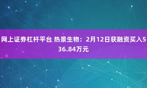 网上证劵杠杆平台 热景生物：2月12日获融资买入536.84万元