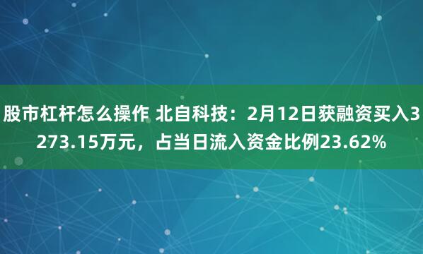 股市杠杆怎么操作 北自科技：2月12日获融资买入3273.15万元，占当日流入资金比例23.62%