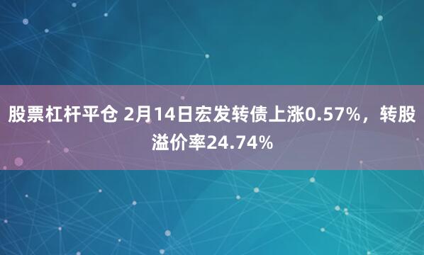 股票杠杆平仓 2月14日宏发转债上涨0.57%，转股溢价率24.74%