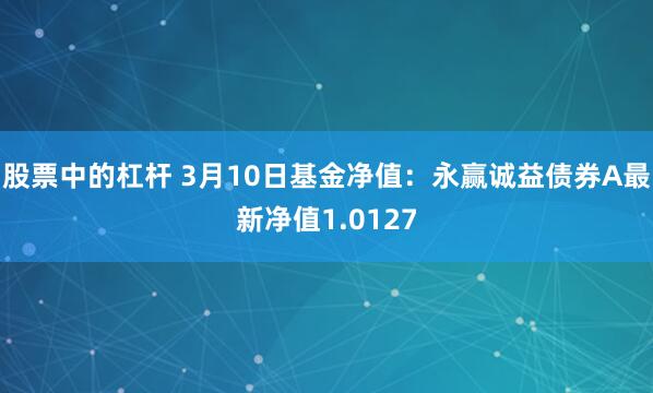 股票中的杠杆 3月10日基金净值：永赢诚益债券A最新净值1.0127